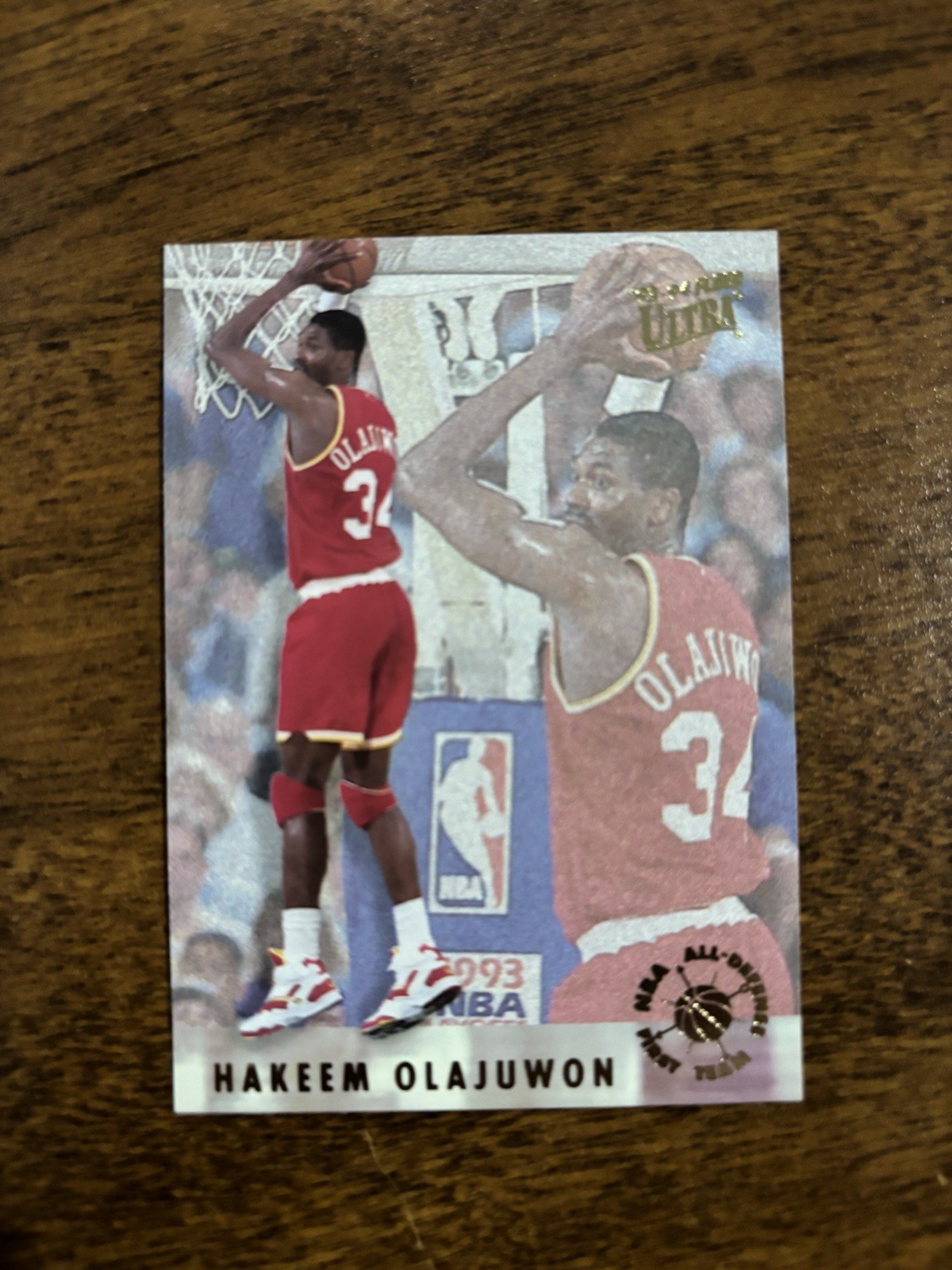✨1993-94 Fleer Ultra Hakeem Olajuwon All Defensive Team Insert #3 Rockets HoF