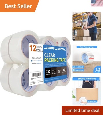 Comprehensive 720 Yards of Clear Packing Tape - 12 Rolls for All Packaging Needs