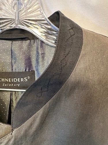 Schneiders Salzburg Size 38 Men’s Joachim Silk Linen Blazer Olive Green Black - Picture 3 of 12