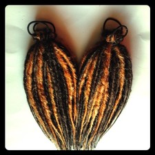 Matching Dreadlock Dread falls Hair Extensions Pony Ginger Auburn Dark Brown