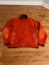 Arc'Teryx  Men's Polartec Fleece Jacket Full Zip Burnt Orange  L?  Elbow  Patch