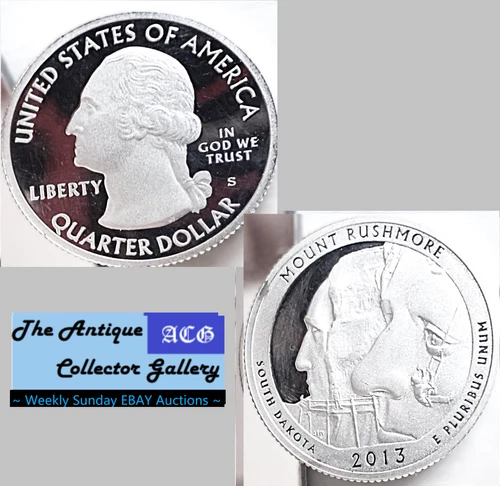 Proof 2013 S US SF Mint 90% Silver Washington/Mount Rushmore Quarter