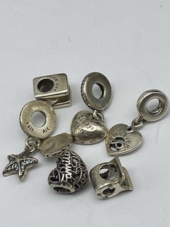 Pandora Ale 925 Sterling Crystal Enamel 6 Charm Bundle 15.2g