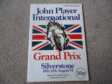 John Player Interational official programme Aug 10 & 11th  Silverstone  1974
