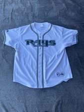 Tampa Bay Rays Jersey Mens 2XL White MLB Baseball Rocco Baldelli 5 Majestic