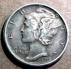 1918-S MERCURY DIME......FREE SHIPPING!........MIN. BID .01 & NO RESERVE!
