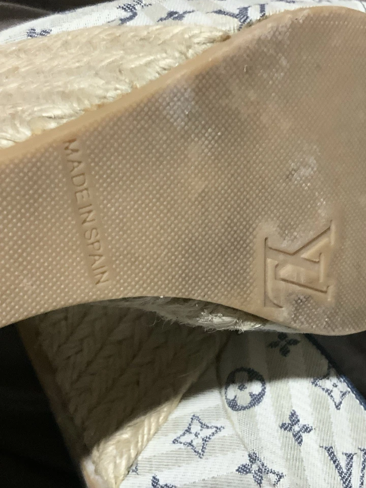 路易威登老花帆布凉鞋穆勒鞋浅口鞋 WMN EU 35 浅灰色 PEC — 第 3/4 张图片