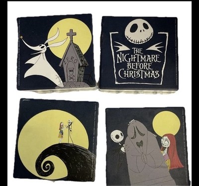 Disney Tim Burton Nightmare Before Christmas Square Coasters - 4 Pack 