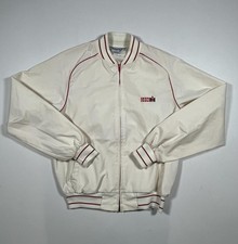 Vintage Case IH Swingster Jacket Mens Large White Red Bomber Logo Made USA 80s