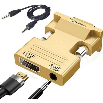 HDMI VGA Adapter 1080P Bildschirm Konverter mit 3,5mm Audio Kabel Computer