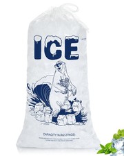 5lb Ice Bags with Drawstring   50 Pack Reusable HeavyDuty Plastic Ice Cube Ba...