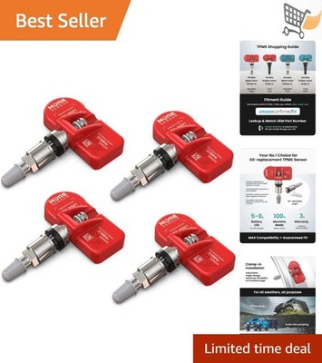 Tire Pressure Sensor 315MHz 4-Pack Clamp-in Relearn Ready for Cars Replacement