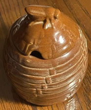 Vintage Frankoma #803 Beehive Honey Pot Brown Glazed See All Pics & Description