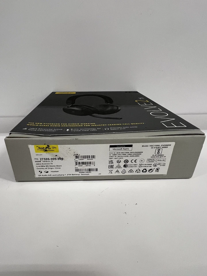 Jabra Evolve2 75 Wireless Headset - Black, USB-A, UC Stereo, Link 380/390a - Image 3 of 4