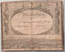 1839-40 Wanderbuch Germany Journeymans Log Book Passport Many Entries Stamps