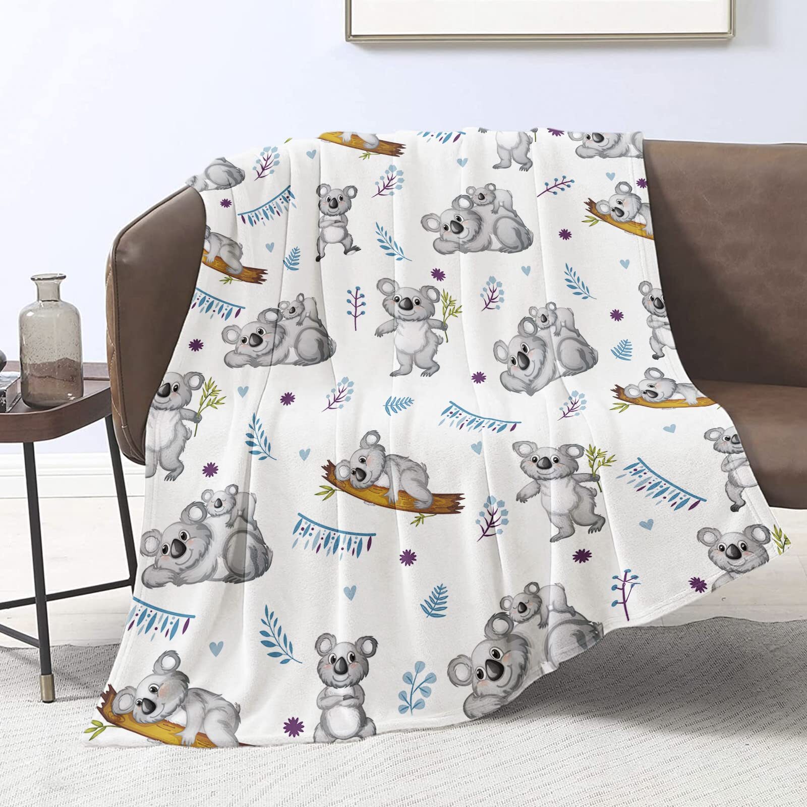Koala Blanket for Boys Girls Kids Baby Koalas Print Throw Blankets for