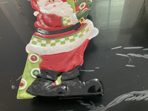 Fitz and Floyd Christmas Santa Claus Shaped Tray "Holiday Cheer" 2008 - Picture 9 of 9