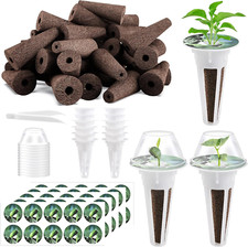 125 Piece Hydroponic Pods Kit: Grow Anything with 50 Grow Sponges, 12 Baskets, 1 0.25 per gallon