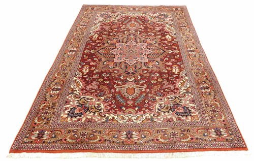 Perser Perserteppich Antik Teppich Handgeknüpft 200x300 Rot Medaillon Wolle - Picture 2 of 11