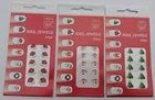 Christmas Nail Jewels 10 Pack of nails with Gems Stickers Nails Art Party