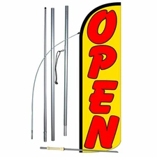 Open Flag Flutter Feather Banner Swooper Extra Wide Windless Bundle Kit