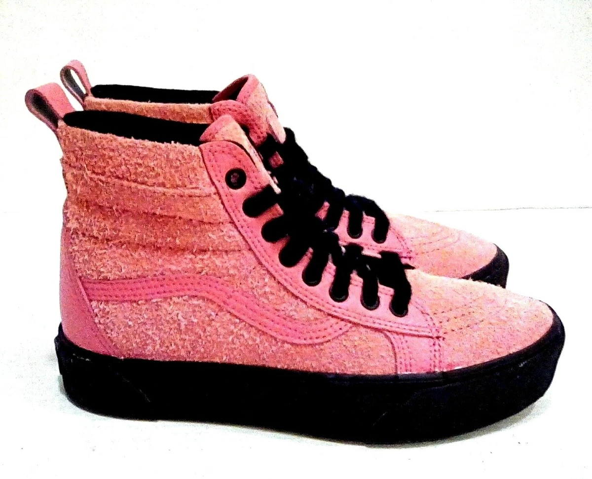 Pink suede hotsell high top vans