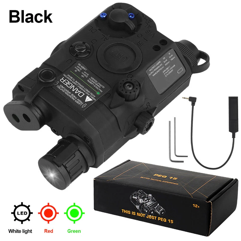 Hunting LED Flashlight Light Dual Laser Sight 20mm Picatinny Rail w/ TAC Switch - Image 2 of 4