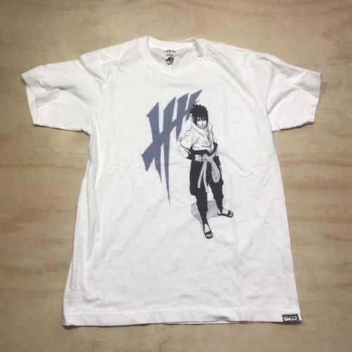 A1309 UT Uniqlo Naruto Sasuke Grafik Anime weißes T-Shirt Größe Small