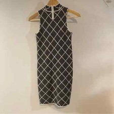 Romeo & Juliet Couture Knit Cotton Blend Black & White Sleeveless Dress Size S