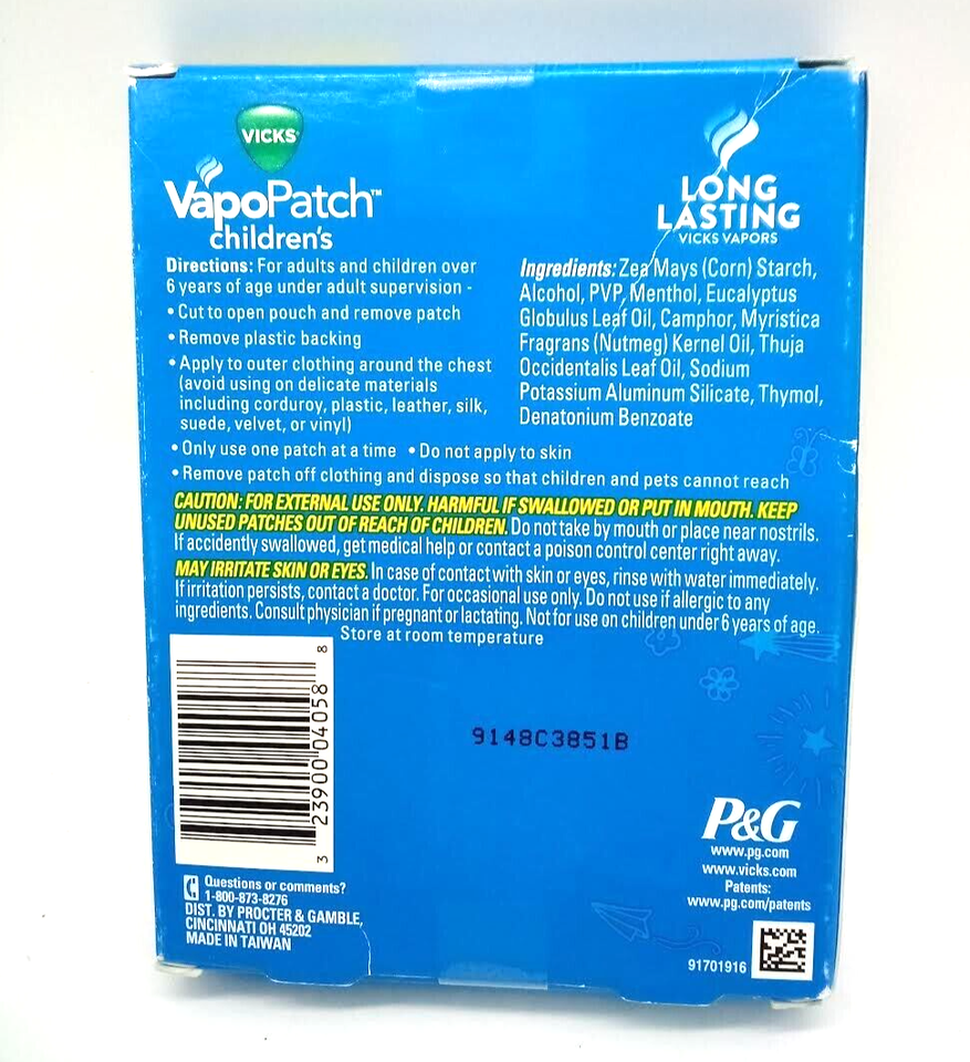 Vicks Children's VapoPatch 5 Wearable Aroma Patches NEW eBay
