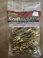 Darice Craft Designer Safety Pins Gold-- 144 Pieces -2 inch -35018-NEW