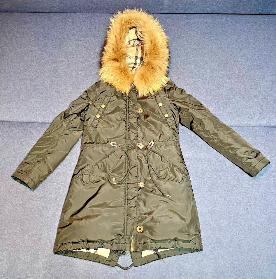 Abrigo Chaqueta Parka Burberry Brit Mujer Plumón Negro Cuadros Nova Talla XS(S) Foto 3 de 4