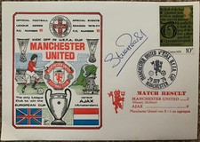 MANCHESTER UNITED V AJAX 1976 FIRST DAY COVER SIGNED BY STUART PEARSON