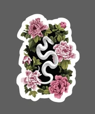 Snake Sticker Floral Viper Waterproof Animal Flower Rose Gift NEW