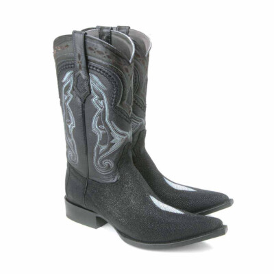 Los Altos Black Stingray Single Stone 3X Toe Men s Boot (10.5)