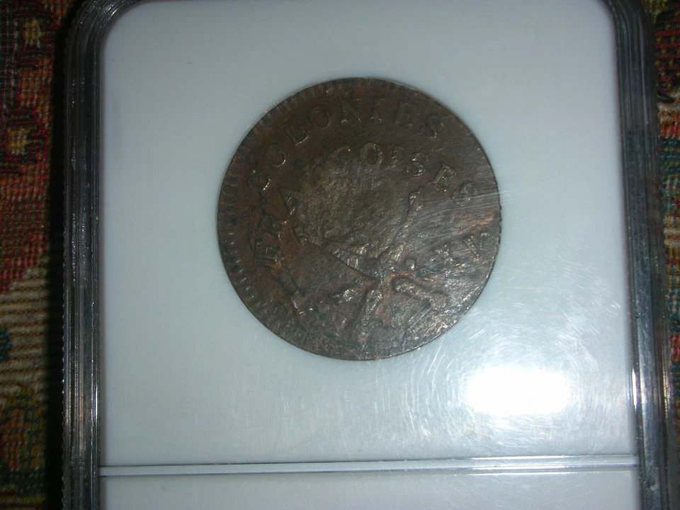 1767A French Colonies Copper with RF NGC AU 50 BN - Image 2 of 4