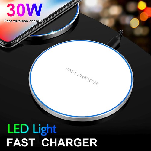 30W Fast Wireless Charger Mat Pad Station For Apple iPhone 14 13 Samsung S22+ - Picture 6 of 14
