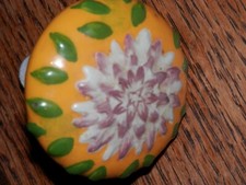 Unique Large Ceramic Painted Art Flower Drawer/Cabinet Knobs, 1 x 2 inches