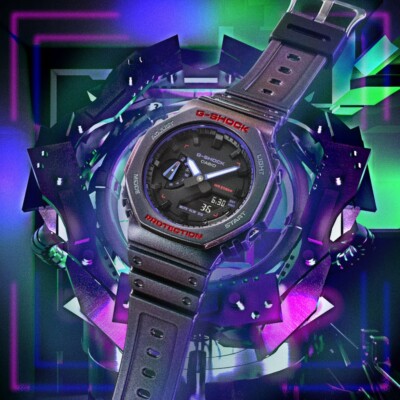 未使用 CASIO G-SHOCK GA-2100AH-6AJF CASIO G-SHOCK GA-2100AH-6AJF Limited Men Watch Purple Resin