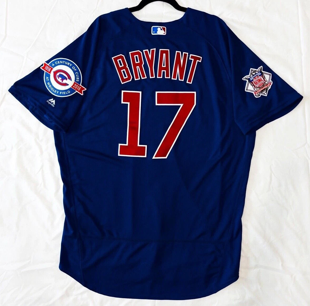 Chicago Cubs Jersey Vintage Throwback 1942 Base Flex Majestic SZ 52 Kris  Bryant