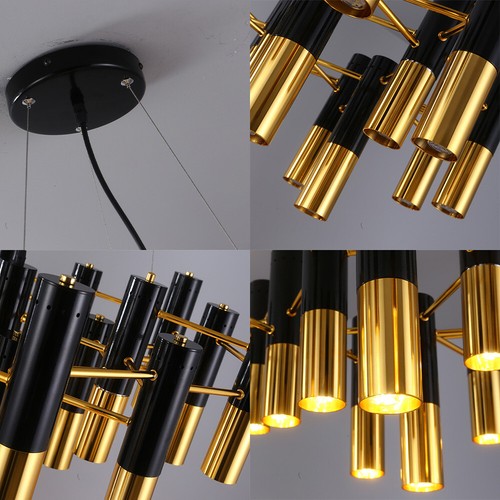 Lampadario moderno lusso oro nero accessori luce soffitto cucina camera da letto - Foto 14 di 19