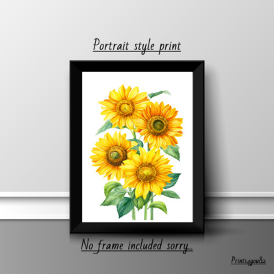 SONNENBLUME A4 DRUCK POSTER BILD WANDBILD WOHNDEKO UNGERAHMT NEU GESCHENK