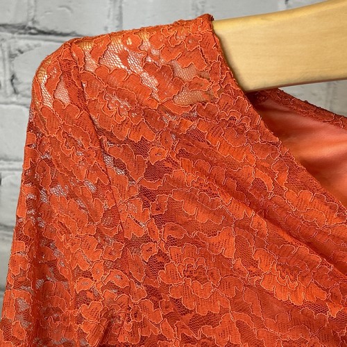 Top Shop Orange Lace Dress Mini Short Cut Out - Party - New UK Size 8 RRP £70 - Picture 10 of 17