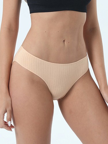 Women's Low Waist Breatheable Briefs Solid Color Cotton Crotch Underwear Panties - Picture 22 of 31