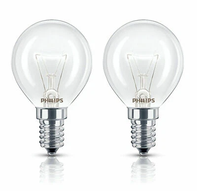 Philips Oven 40w Lamp SES E14 Small Screw Cap 300°C Cooker Light Bulb BOSCH x 2