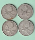 1957 1960 1964 1966 Canada MOOSE SILVER Quarters Lot of 4 Old Canadian
