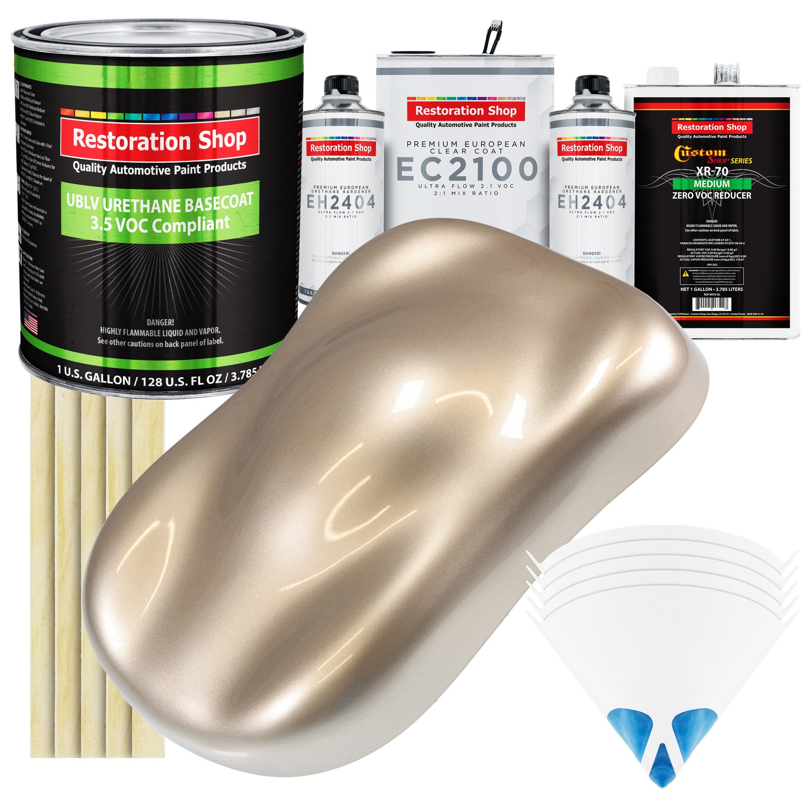 Cashmere Gold Metallic Low VOC Urethane Paint Kit with Clear Coat Gallon