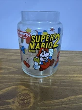 1989 Nintendo Super Mario Bros 2 Glass Jelly Bean Jar Missing Lid