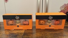 Target Bullseyes Hyde And Eek Ceramic Pumpkins Halloween Pumpkin Figure Set X2