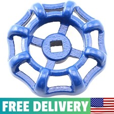 Cast Iron Outside Faucet Round Wheel Handle, Hose Bib Water Spigot 6x6mm, Blue